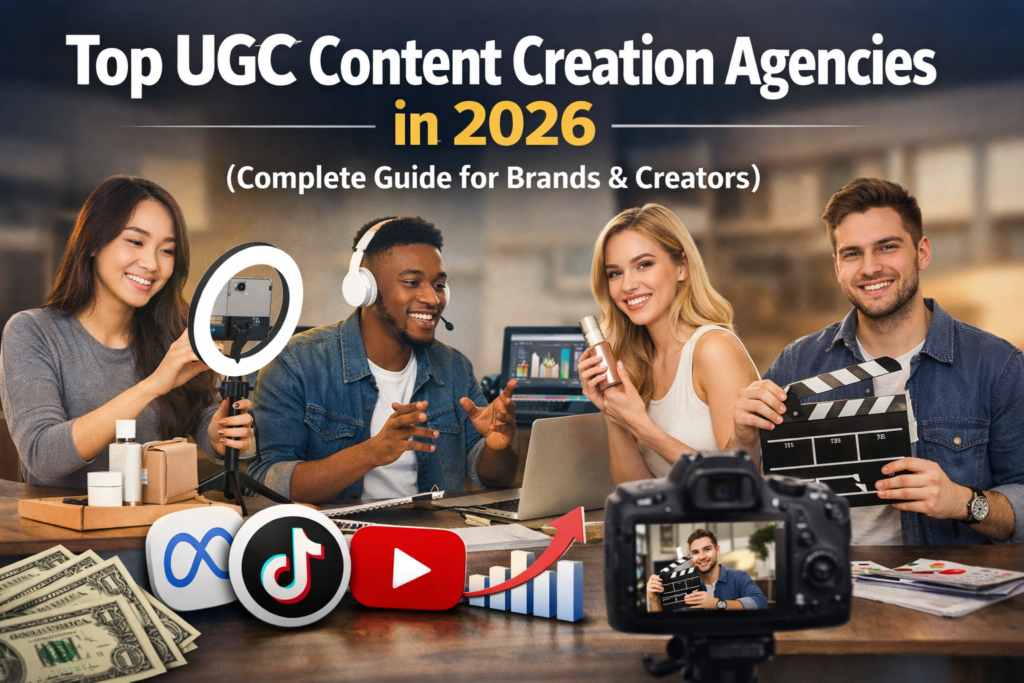 Top UGC content creation agencies in 2026 with creators producing social media marketing videos