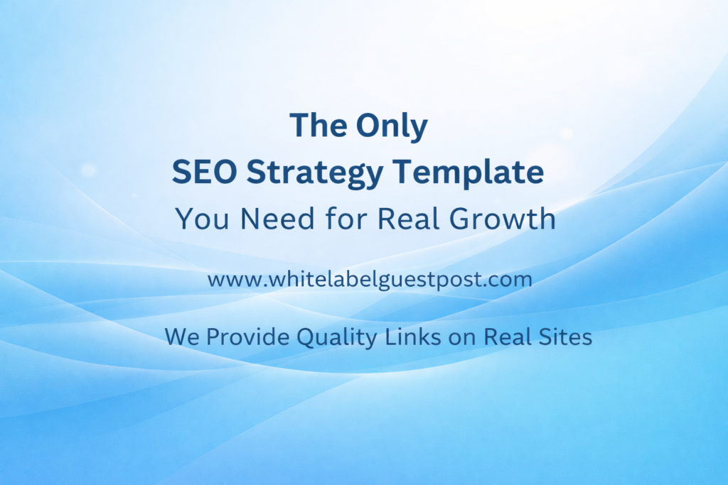 SEO strategy template business growth background with link building services