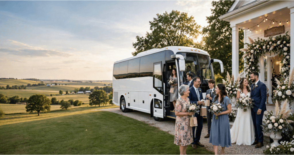 How an Iowa Charter Bus Simplifies Wedding Guest Travel